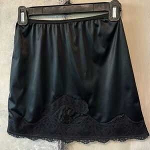 Unbranded Vintage 70’s Black Satin Slip, XS